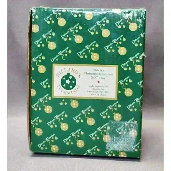 Dillard's Trimmings Christmas Ornament Blown Glass 3" Ball Ornament with Tassels - Picture 6 of 6